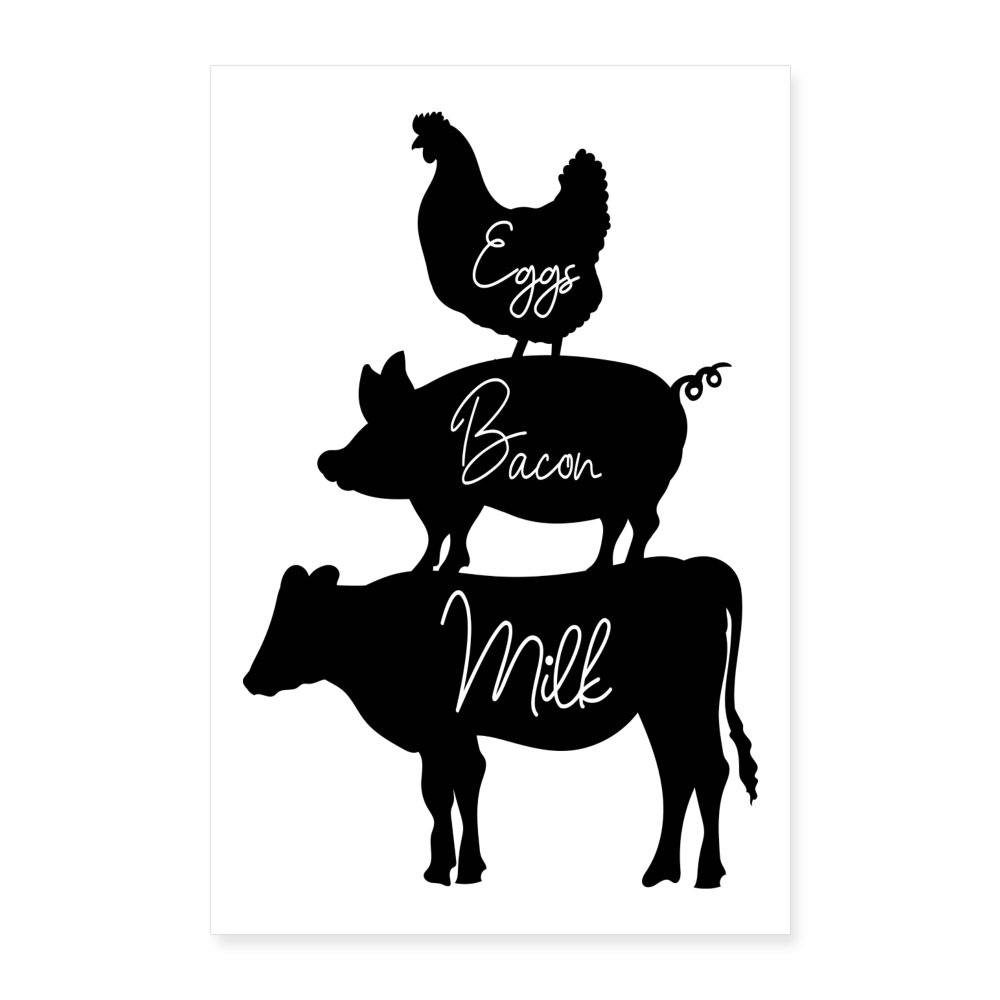 Eggs, Bacon, Milk_Poster 8x12 - white