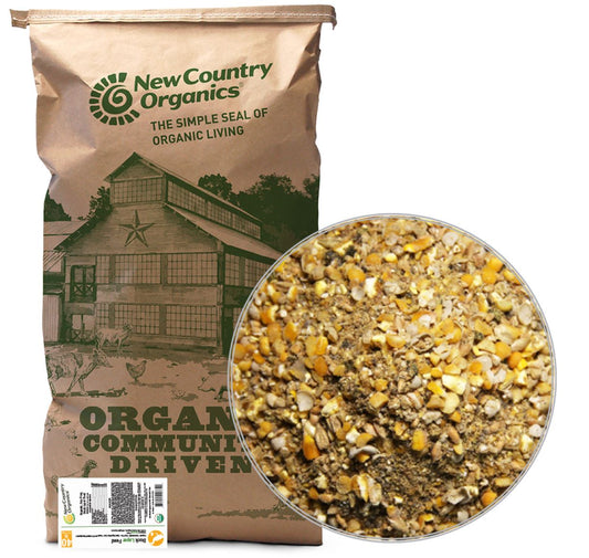New Country Organics Organic Duck Layer Feed 40 lb bag with feed